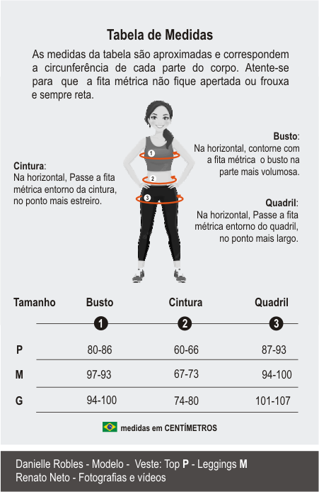 Tabela de Medidas VNV Sport